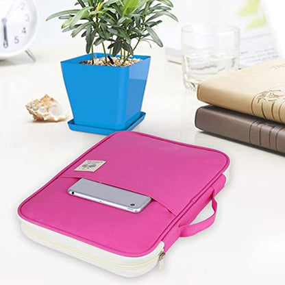 A4 Document Bags, 13.8×9.8×1.4in Multi‑Pocket File Folder Bag (Rose) - color: Rose