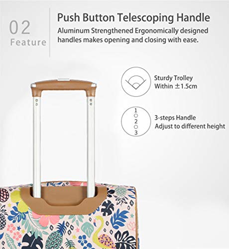 Lily Bloom Luggage Carry On Expandable Design Pattern Suitcase For Woman With Spinner Wheels (Trop Pineapple, 20in) - color: Trop Pineapple