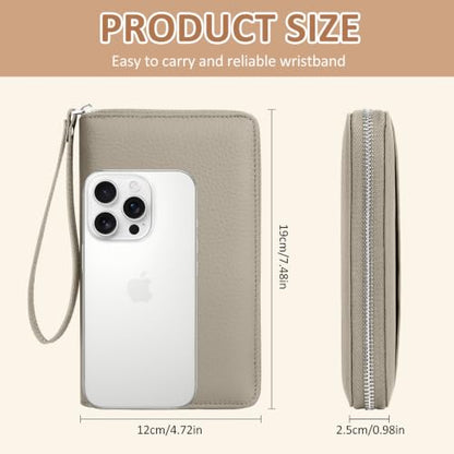 RFID Passport Holder for Travel Family with Coin Pocket,E-Grey - color: Elephant Grey