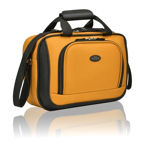U.S. Traveler Rio 14" Travel Tote Bag, Lightweight 1200D Carry-On Bag for Women & Men - color: Orange, style: Contrast Trim