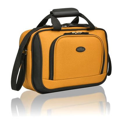 U.S. Traveler Rio 14" Travel Tote Bag, Lightweight 1200D Carry-On Bag for Women & Men - color: Orange, style: Contrast Trim