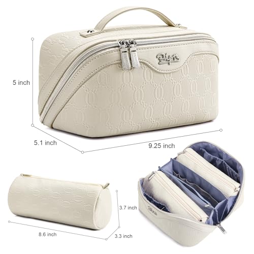 BOYATU Travel Makeup Bag Cosmetic Bags for Women: 3-Piece Makeup Bag Set - color: G-2-White