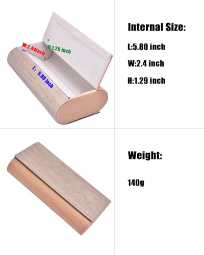 Philley Dual Glasses Case 2-in-1 Double Eyeglasses case - color: Wood Grain (Coffee + Brown)