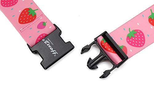 Teeoff Elastic Luggage Straps Suitcase Belts Travel Bag Accessories Adjustable 220CM (Strawberry) - color: Strawberry
