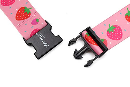 Teeoff Elastic Luggage Straps Suitcase Belts Travel Bag Accessories Adjustable 220CM (Strawberry) - color: Strawberry