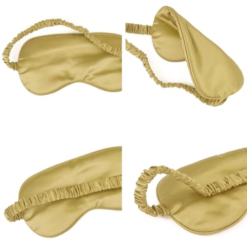 1 Pack Sleep Mask, Silk Eye Mask with Elastic Strap, Blindfold, Soft Silk Sleeping Mask for Girls, Women, Men (Orange) - color: Orange