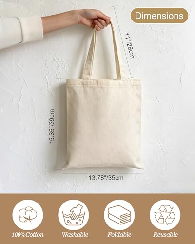 Canvas Tote Bag with Zipper for Women, Halloween Trick or Treat Bags Bulk - color: [A2] Beige