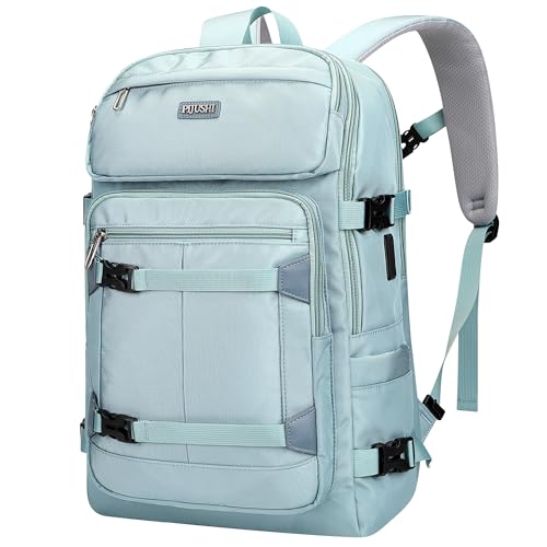 PIJUSHI Travel Backpack 35L Carry On Backpack Flight Approved - color: Teal Blue