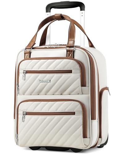 LUGGEX Underseat Carry On Bag, Cream White, 16" - color: Cream White, size: Underseat 16 inch