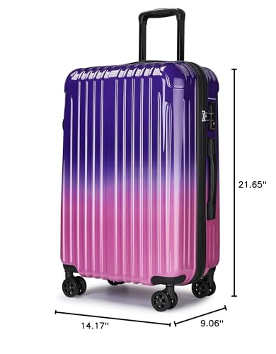 Expandable Carry on Luggage Suitcase with Wheels - color: Magic, size: S(20In Carry-on)