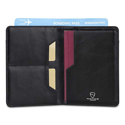 Vaultskin KENSINGTON Passport Holder for Travel, RFID Wallet (Black) - color: Black