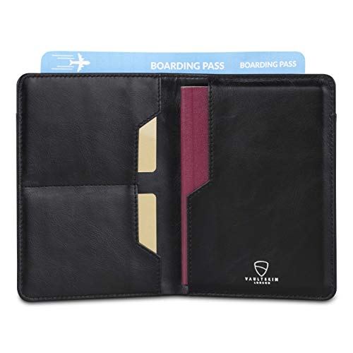 Vaultskin KENSINGTON Passport Holder for Travel, RFID Wallet (Black) - color: Black