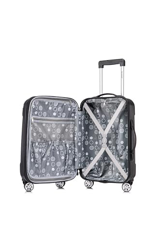 Rockland London Hardside 2 Piece Spinner Wheel Luggage Set, Carry-On 20" and Tote 14", Black - color: Black, size: 2 Piece (20"/14" Tote)