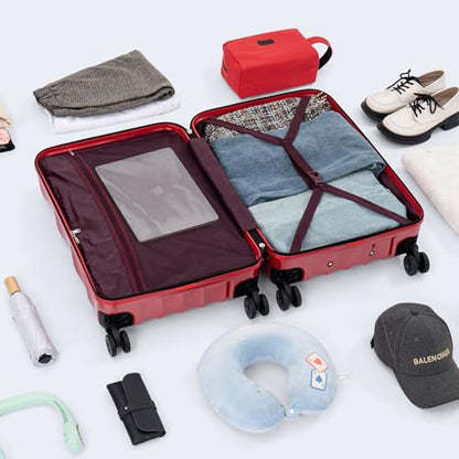 Cosbarn Luggage Sets 3 Piece Suitcases with Wheels, Suitcase Set, ABS+PC Hardshell Luggage with Phone Holder, Lightweight Carry on Luggage with TSA Lock Spinner Wheels - color: SkyBlue, size: 3 Piece Sets (20/DB/TB)