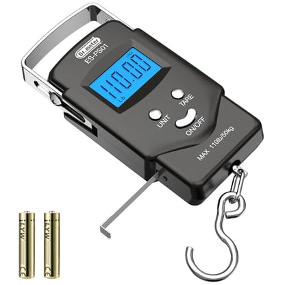 Dr.meter Fish Scale, 110 lb Digital Luggage Scale with Tape - color: Black