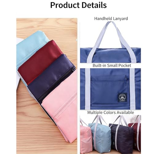 Foldable and Portable Travel Duffel Bag, Lightweight Luggage with Multiple - color: Burgundy