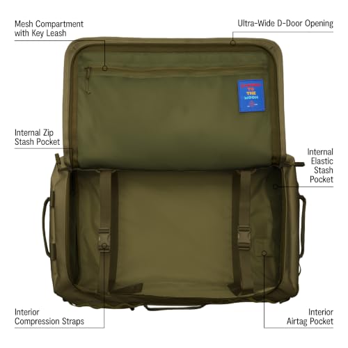 Baboon to the Moon Go-Bag Big Duffle Bag 60L, Stylish Travel Bag, Olive - color: Olive, size: BIG (60L)