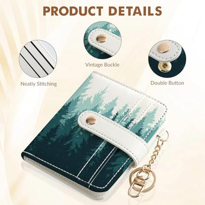 Women Wallet, RFID Blocking Bifold PU Leather Wallet, Small Slim Compact Purse with Clear ID Window & Zipper Coin Pocket, Credit Card Holder for Ladies,1 ID window 8 Card Slots,Forest - color: Forest