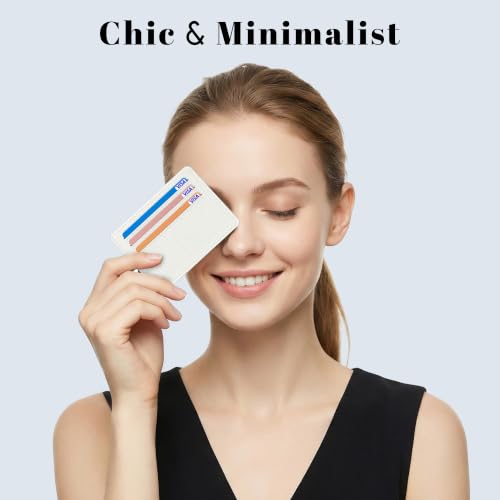 Airkit Small Slim ID Case, Womens Credit Card Holder Wallet, RFID Sleeve - color: Classic White