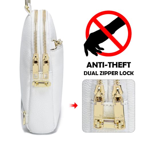 INICAT Small Travel Purse,Anti Theft Crossbody Bag for Women - color: White Soft