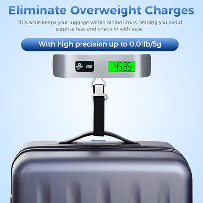 Digital Luggage Scale, WGGE Travel Luggage Weight Scale, Max 110lbs/50kg Baggage Scale with Backlit LCD Display (Pack of 2) - size: One_Size (Pack of 2)