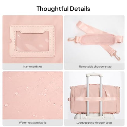 TOPEAST Foldable Duffle Bag for Travel, Large Travel Duffel Bags for Women - color: Pink