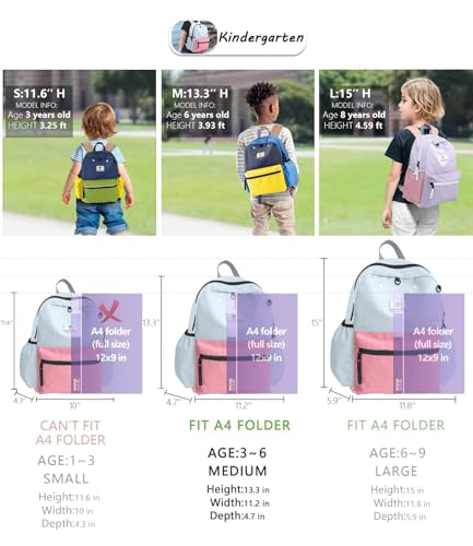 atgark Kids Backpack, 1.0L, Cotton Candy, Kindergarten Elementary School, Lightweight, Soft Shell, Zipper, Unisex, Little Kid, Nylon, 13"H Fit A4 Folder, Adjustable Straps - color: Cotton Candy, size: Age 2-5 (13.3" H Fit A4 Folder)