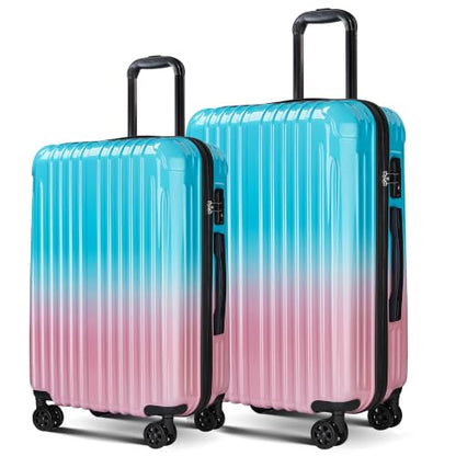Luggage 2 Piece Expandable Suitcases with Wheels - color: Candy, size: 2 Set (20In/24In)