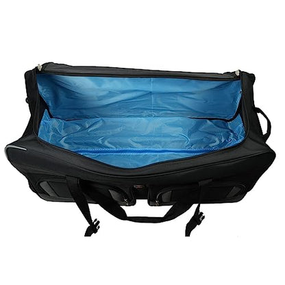 AMARO 36 Inch Rolling Duffle Bag with Wheels, Extra Large Heavy Duty Travel Duffel Luggage with Telescopic Handle, Multiple Pockets, Collapsible Storage, Black/Grey - size: X-Large