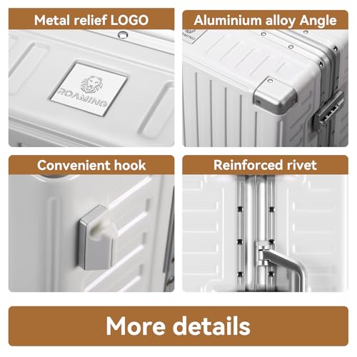 ROAMING 24 Inch Medium Checked Zipperless Luggage Hardshell Suitcases White - color: white, size: 24 Inch Checked Luggage