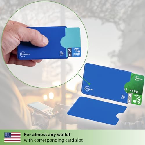 rfid blocking sleeves, 3 pieces - credit card protector - card blocker for bank card, anti fraud nfc card holder