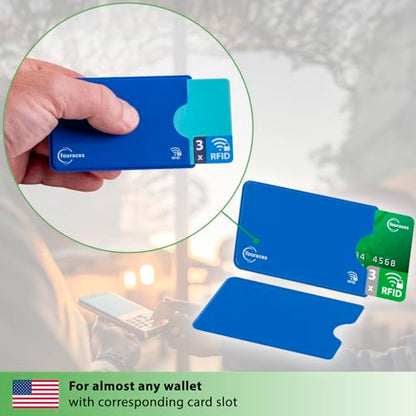 rfid blocking sleeves, 3 pieces - credit card protector - card blocker for bank card, anti fraud nfc card holder