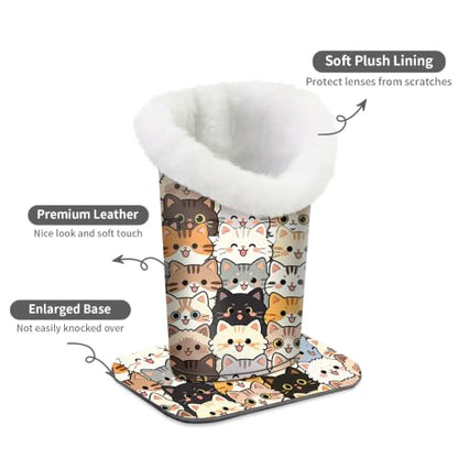 Plush Lined Eyeglasses Holder, Cute Glasses Stand for Women Kids - color: Multicolor Cats