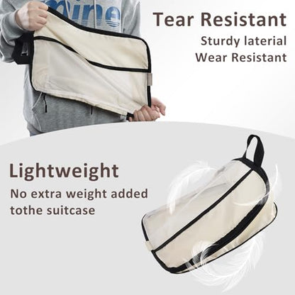 U+U 6 Set Compression Packing Cubes, Travel Organizers (Cream) - color: Cream, size: 6 Set