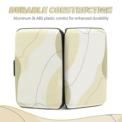 Credit Card Holder, Beige Mini RFID Aluminum Card Wallet Business Card Case - color: Art Modern Brown