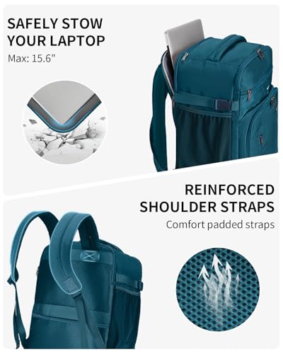 ECOHUB Travel Backpack Airline Approved Under Seat Personal Item Bag - color: Blue Green, size: 18 inch underseat