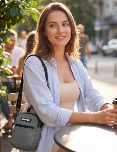 SKYSPER Small Anti Theft Crossbody Sling Bag RFID Cross Body Bag Travel Shoulder Daypack - color: Darkgray