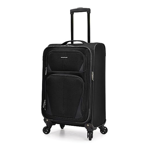 U.S. Traveler Aviron Bay Expandable Softside Luggage With Spinner Wheels, Black, Carry-on 23-Inch - color: Black, size: Carry-on 23-Inch