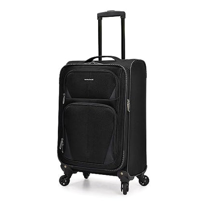 U.S. Traveler Aviron Bay Expandable Softside Luggage With Spinner Wheels, Black, Carry-on 23-Inch - color: Black, size: Carry-on 23-Inch
