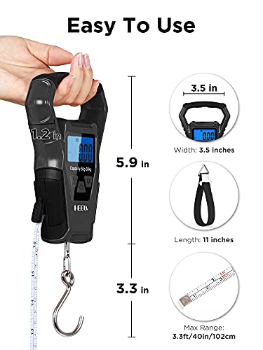 HEETA Waterproof Fish Scale Digital Hanging Fishing Luggage Weight Scale - color: Black