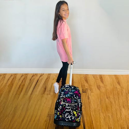 Tilami Rolling Backpack 19 inch Wheeled LAPTOP Boys Girls Travel School Student Trip, weekend - color: Navy