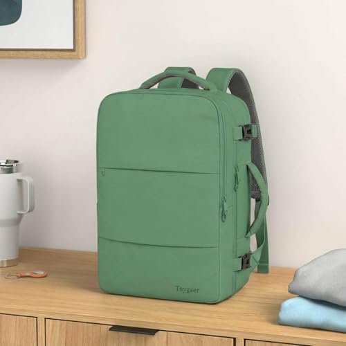 Taygeer Travel Backpack for Women, TSA Carry On Backpack with Shoe Pouch - color: Peridotgreen, size: Large