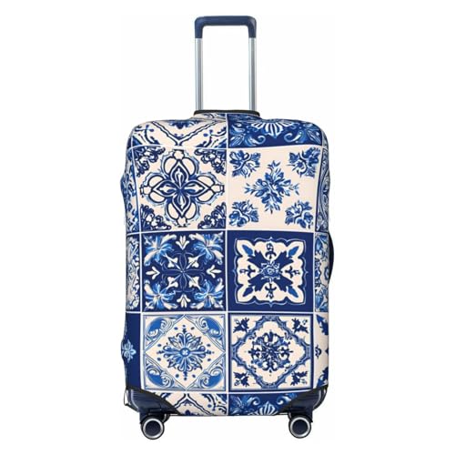 Suitcase Cover, Blue and White Porcelain Pattern, Elastic Polyester Spandex, Protective Luggage Cover with Dual Access Design, X-Large (29-32 inches) - color: Blue and White Porcelain, size: XL (for 29"-32" Suitcase)