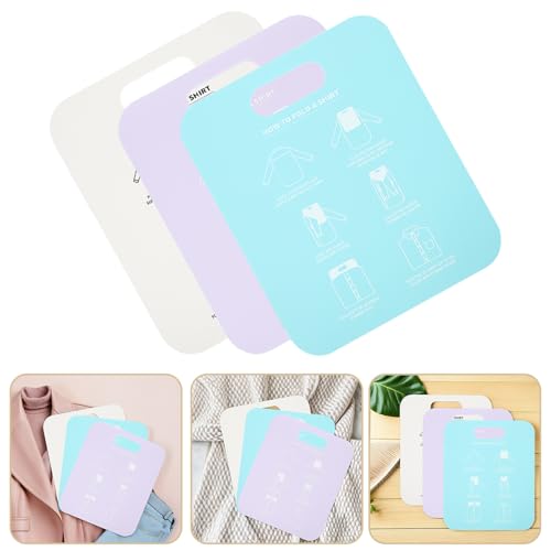 ABOOFAN Shirt Folding Board 3-Pack Clothes Folder Folding Board for T-Shirts and Long-Sleeve Shirts Space-Saving Laundry Organizer for Home Travel and Closet Storage