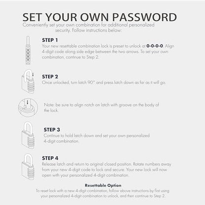 Luggage Locks TSA Approved, Combo Lock for Gym Locker, Small Padlock Combination, 3 Digit Combination Padlock for School Locker, Travel Suitcase, Gun Case, Backpack Zipper (White+White) - color: White+White