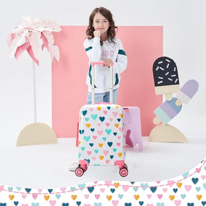 Kids Luggage Set 2 piece Kids Suitcase with Spinner Wheels 16" Childrens Luggage for Girls With Wheels Hard Shell Luggage Sets Airline Approved - color: 4002