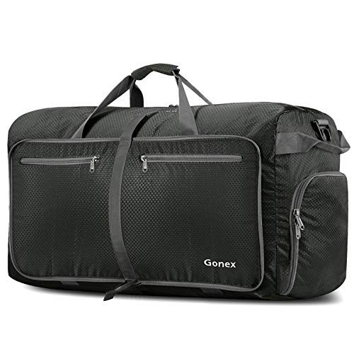Gonex 100L Foldable Travel Duffle Bag with Shoe Compartment, Lightweight - color: Gray, size: 100L