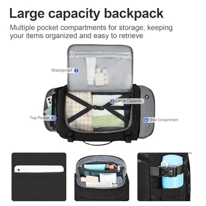 Carry On Travel Backpack Flight Approved Laptop Backpack for Women Men - color: Black, style: A