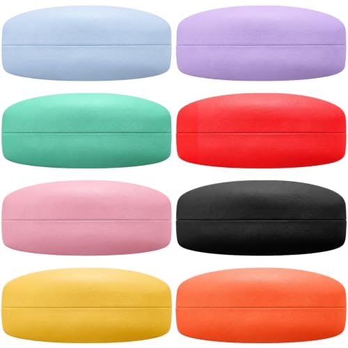 SiliFine 8-Pack Extra Large Hard Shell Sunglasses Case for Travel Daily Storage, Protective Eyeglass Case for Women and Men, 8 Colors
