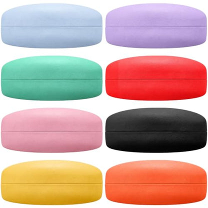 SiliFine 8-Pack Extra Large Hard Shell Sunglasses Case for Travel Daily Storage, Protective Eyeglass Case for Women and Men, 8 Colors